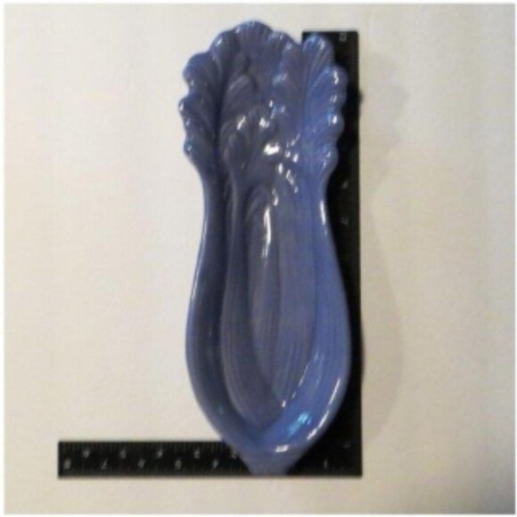 Vintage MCM Kitchen Decor Celery Dish Blue 1959 Dining Table Decor And Use - Picture 7 of 8